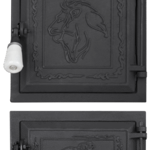Ușă Sobă Fontă cu Cenușar – Model Leu
